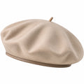 Berretto basco taglia unica beige effetto scamosciato stile classico