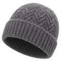 Cappello a maglia taglia unica in filato grigio con risvolto per uso quotidiano
