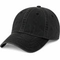 Cappellino da baseball taglia unica in tessuto nero lavato con visiera curva stile casual