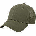 Cappellino da baseball taglia unica in tessuto verde oliva con rete traspirante