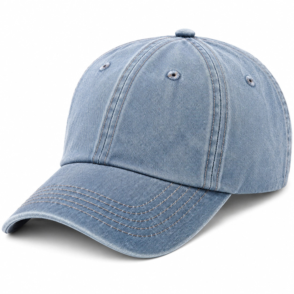 Cappellino da baseball taglia unica in denim azzurro - visiera curva stile casual