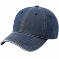 Cappellino da baseball taglia unica in denim blu con visiera curva