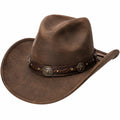 Cappello cowboy taglia unica marrone effetto scamosciato stile western