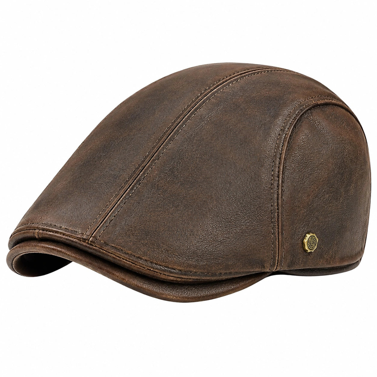 Coppola taglia unica marrone effetto pelle - stile vintage per uso quotidiano