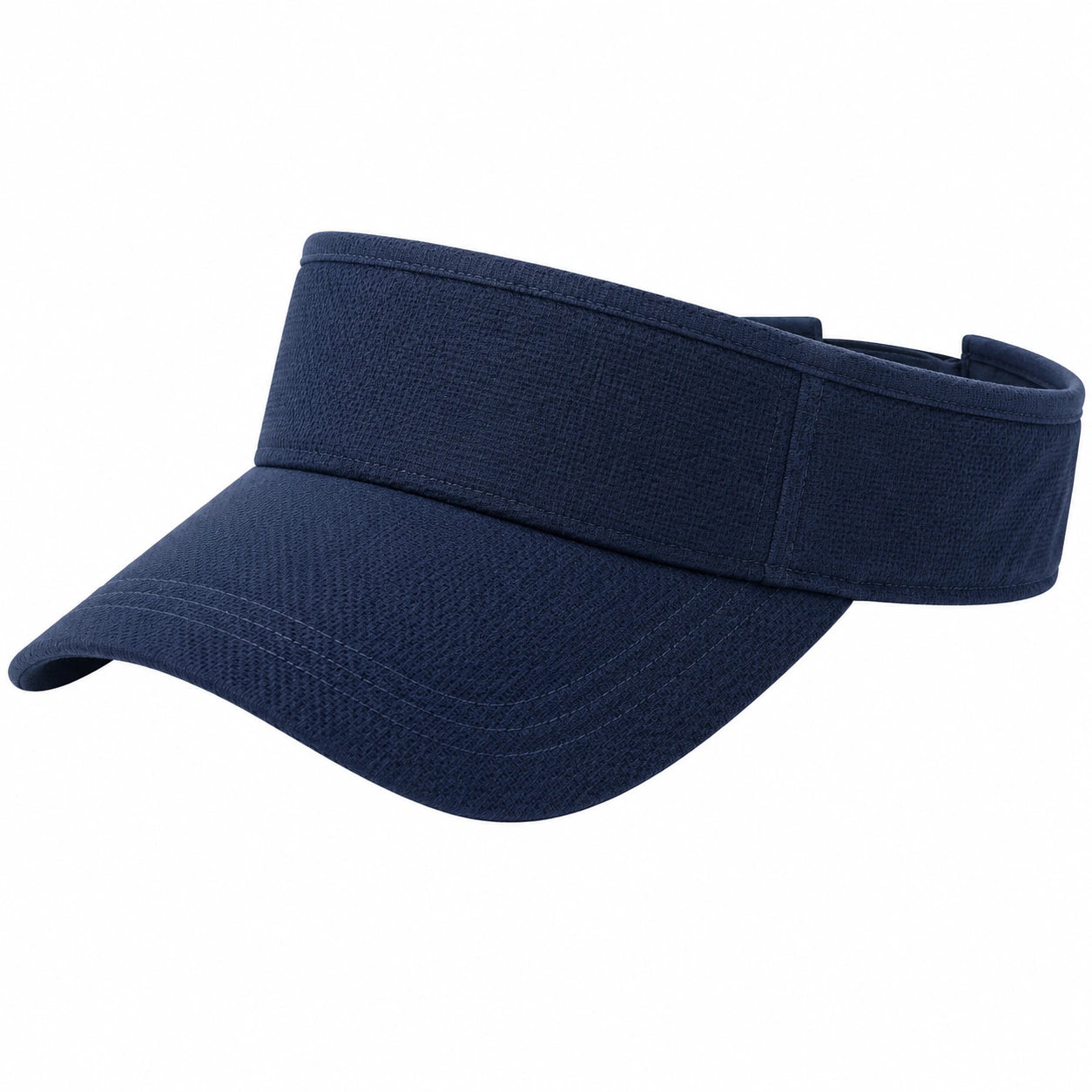 Visiera sportiva taglia unica in tessuto blu navy regolabile